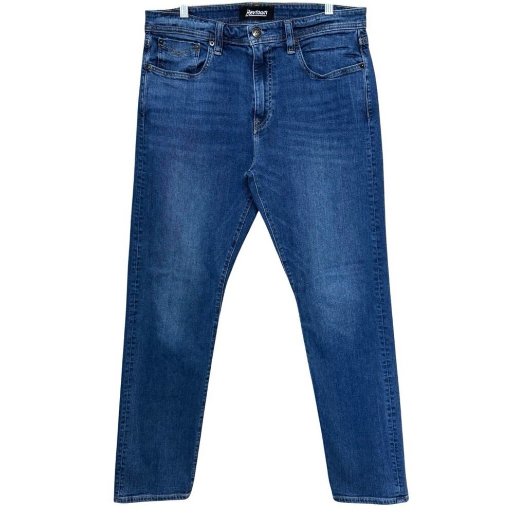 Revtown AUTOMATIC Relaxed Jeans Men 34x32 Medium Wash Blue DECADE DENIM Stretch